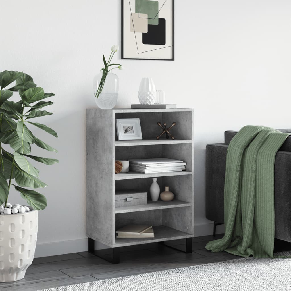 Hoge kast 57x35x90 cm bewerkt hout betongrijs is nu te koop bij PeponiXL, paradijselijk wonen!