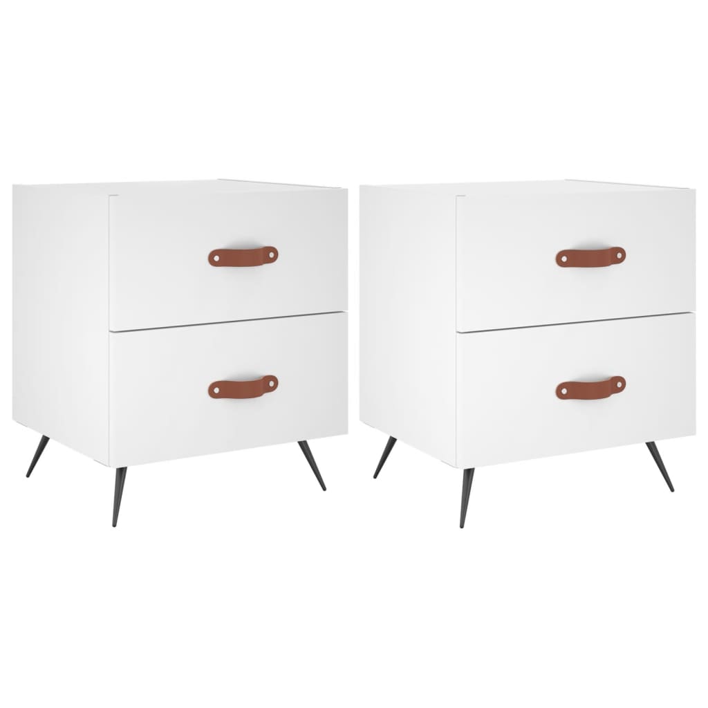 Nachtkastjes 2 st 40x35x47,5 cm bewerkt hout wit is nu te koop bij PeponiXL, paradijselijk wonen!