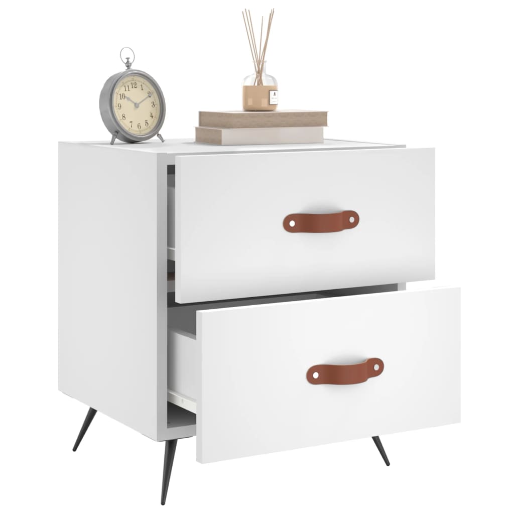 Nachtkastjes 2 st 40x35x47,5 cm bewerkt hout wit is nu te koop bij PeponiXL, paradijselijk wonen!