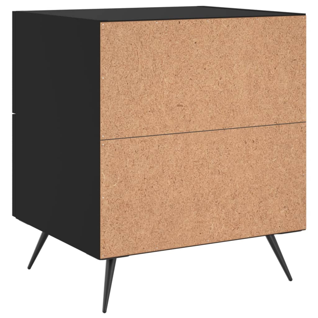 Nachtkastjes 2 st 40x35x47,5 cm bewerkt hout zwart is nu te koop bij PeponiXL, paradijselijk wonen!