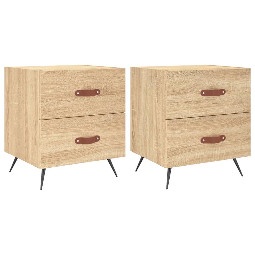Nachtkastjes 2 st 40x35x47,5 cm bewerkt hout sonoma eikenkleur is nu te koop bij PeponiXL, paradijselijk wonen!