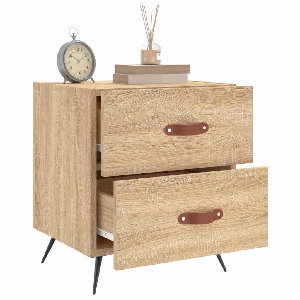 Nachtkastjes 2 st 40x35x47,5 cm bewerkt hout sonoma eikenkleur is nu te koop bij PeponiXL, paradijselijk wonen!