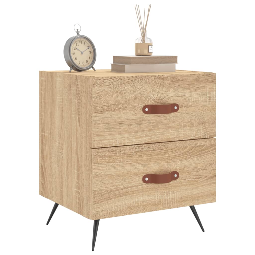Nachtkastjes 2 st 40x35x47,5 cm bewerkt hout sonoma eikenkleur is nu te koop bij PeponiXL, paradijselijk wonen!