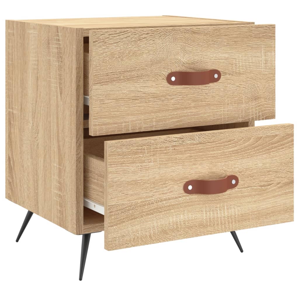 Nachtkastjes 2 st 40x35x47,5 cm bewerkt hout sonoma eikenkleur is nu te koop bij PeponiXL, paradijselijk wonen!
