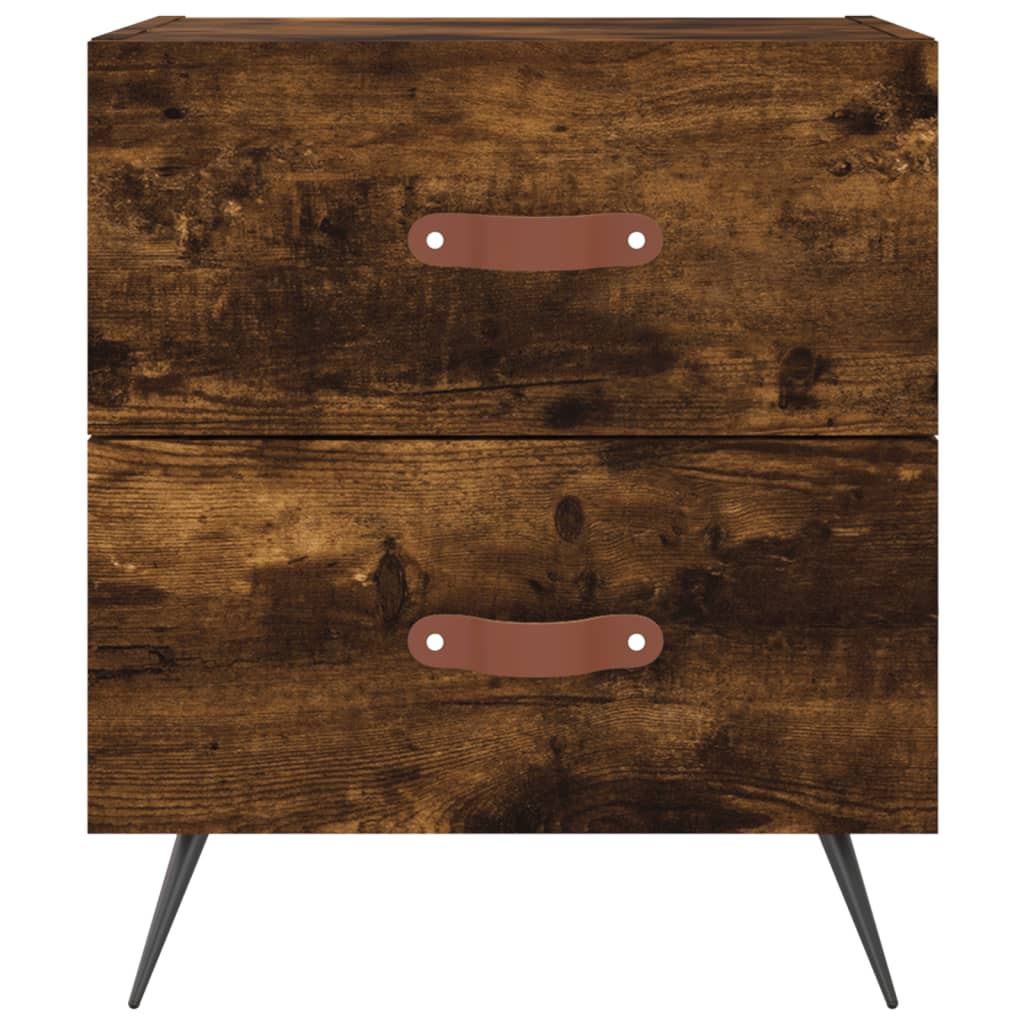 Nachtkastjes 2 st 40x35x47,5 cm bewerkt hout gerookt eikenkleur is nu te koop bij PeponiXL, paradijselijk wonen!