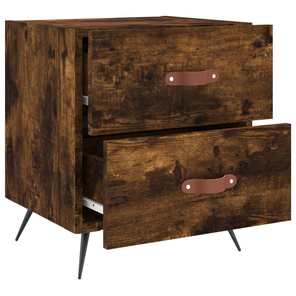 Nachtkastjes 2 st 40x35x47,5 cm bewerkt hout gerookt eikenkleur is nu te koop bij PeponiXL, paradijselijk wonen!