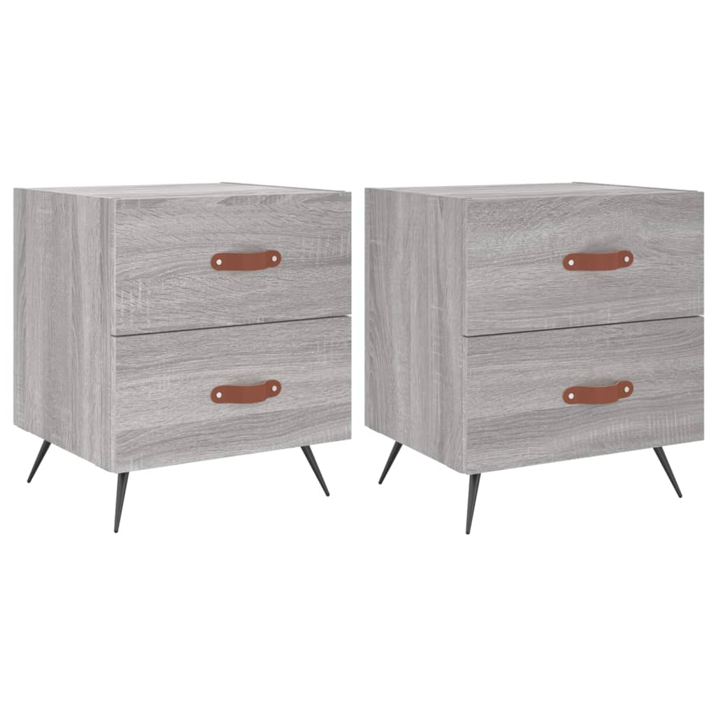 Nachtkastjes 2 st 40x35x47,5 cm bewerkt hout grijs sonoma eiken is nu te koop bij PeponiXL, paradijselijk wonen!