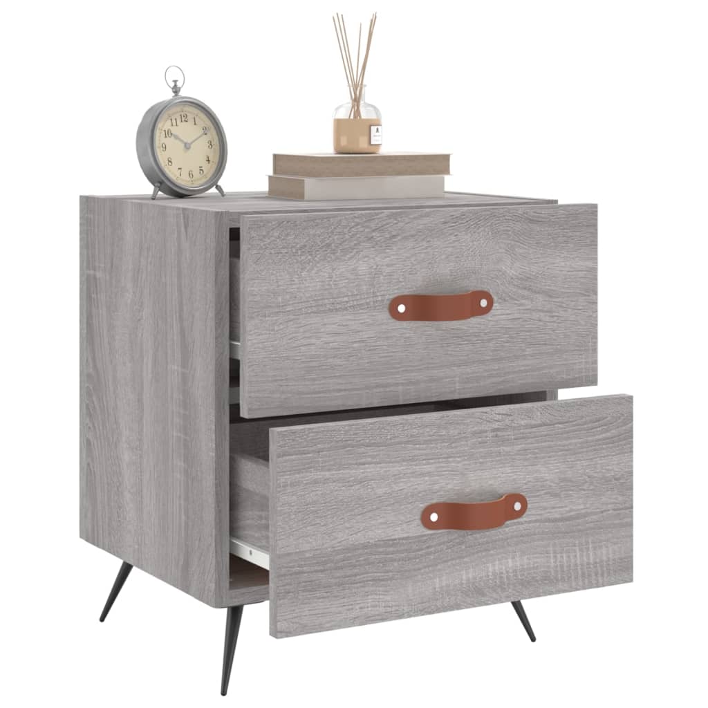 Nachtkastjes 2 st 40x35x47,5 cm bewerkt hout grijs sonoma eiken is nu te koop bij PeponiXL, paradijselijk wonen!