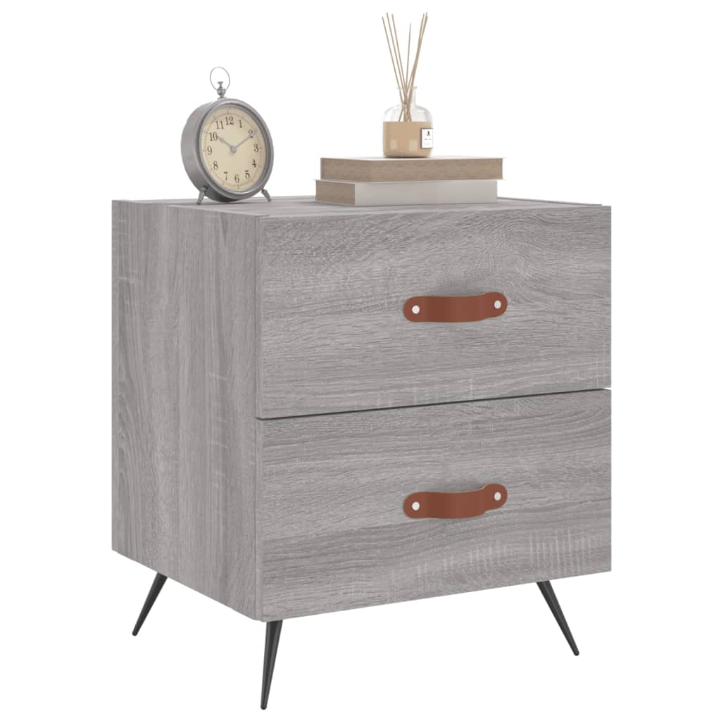 Nachtkastjes 2 st 40x35x47,5 cm bewerkt hout grijs sonoma eiken is nu te koop bij PeponiXL, paradijselijk wonen!