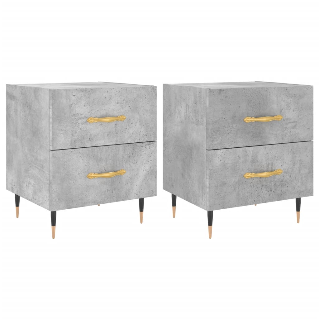 Nachtkastjes 2 st 40x35x47,5 cm bewerkt hout betongrijs is nu te koop bij PeponiXL, paradijselijk wonen!