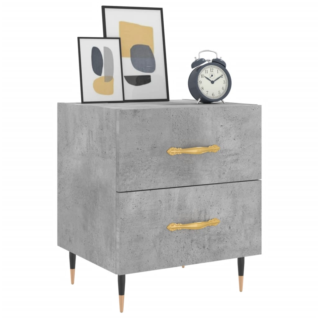 Nachtkastjes 2 st 40x35x47,5 cm bewerkt hout betongrijs is nu te koop bij PeponiXL, paradijselijk wonen!