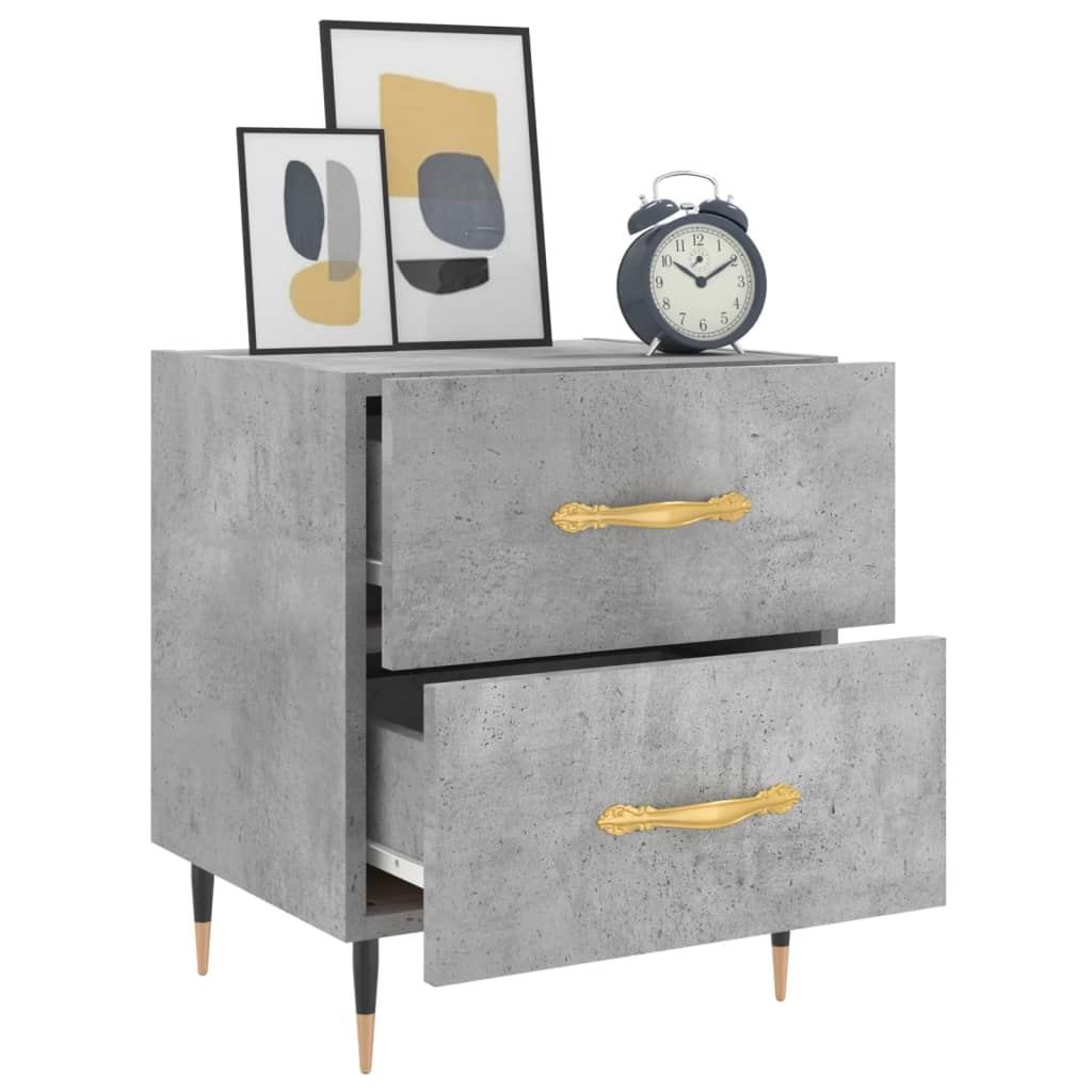 Nachtkastjes 2 st 40x35x47,5 cm bewerkt hout betongrijs is nu te koop bij PeponiXL, paradijselijk wonen!