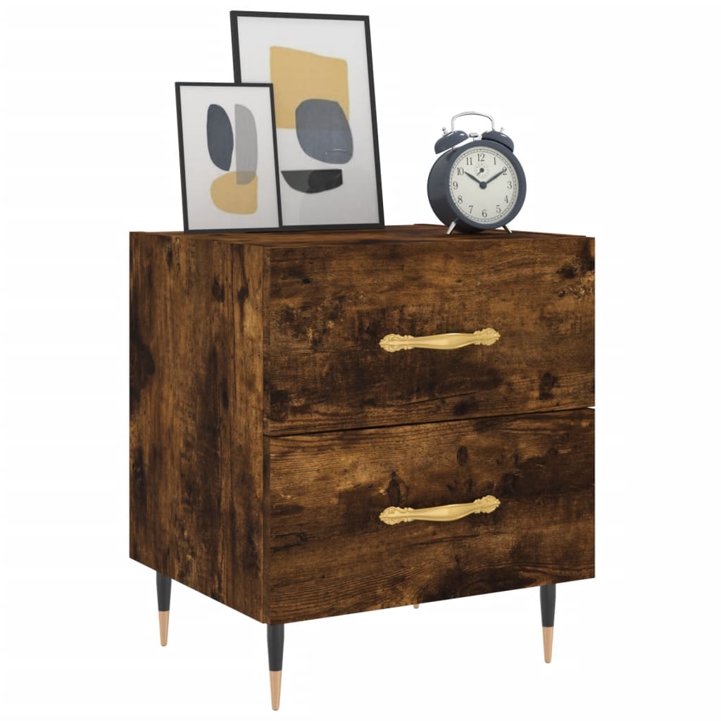 Nachtkastjes 2 st 40x35x47,5 cm bewerkt hout gerookt eikenkleur is nu te koop bij PeponiXL, paradijselijk wonen!