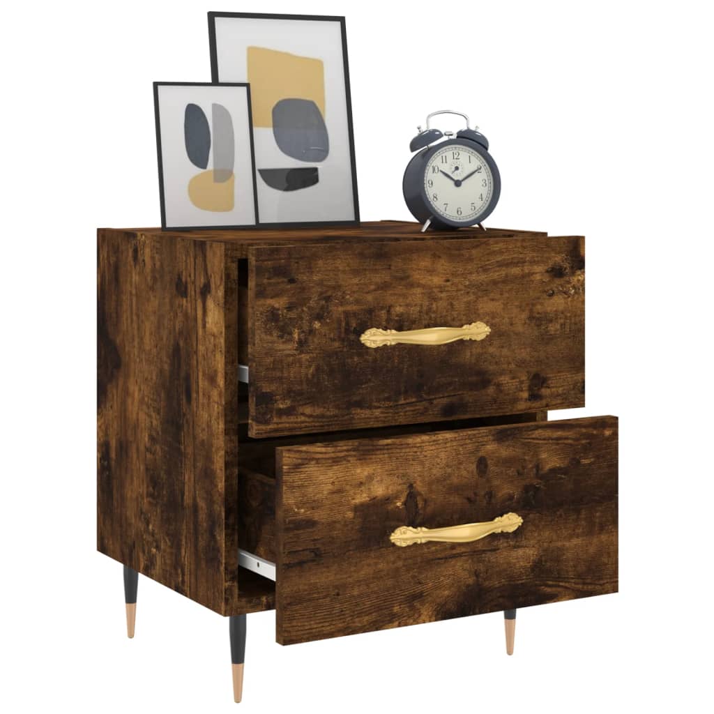 Nachtkastjes 2 st 40x35x47,5 cm bewerkt hout gerookt eikenkleur is nu te koop bij PeponiXL, paradijselijk wonen!