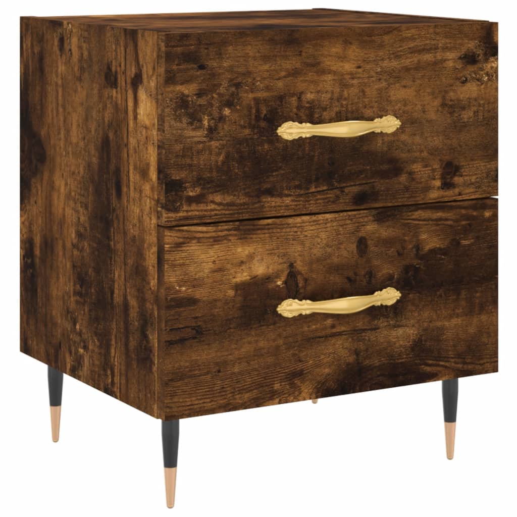 Nachtkastjes 2 st 40x35x47,5 cm bewerkt hout gerookt eikenkleur is nu te koop bij PeponiXL, paradijselijk wonen!