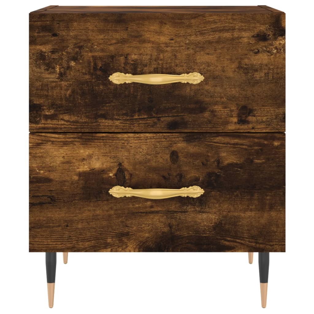 Nachtkastjes 2 st 40x35x47,5 cm bewerkt hout gerookt eikenkleur is nu te koop bij PeponiXL, paradijselijk wonen!