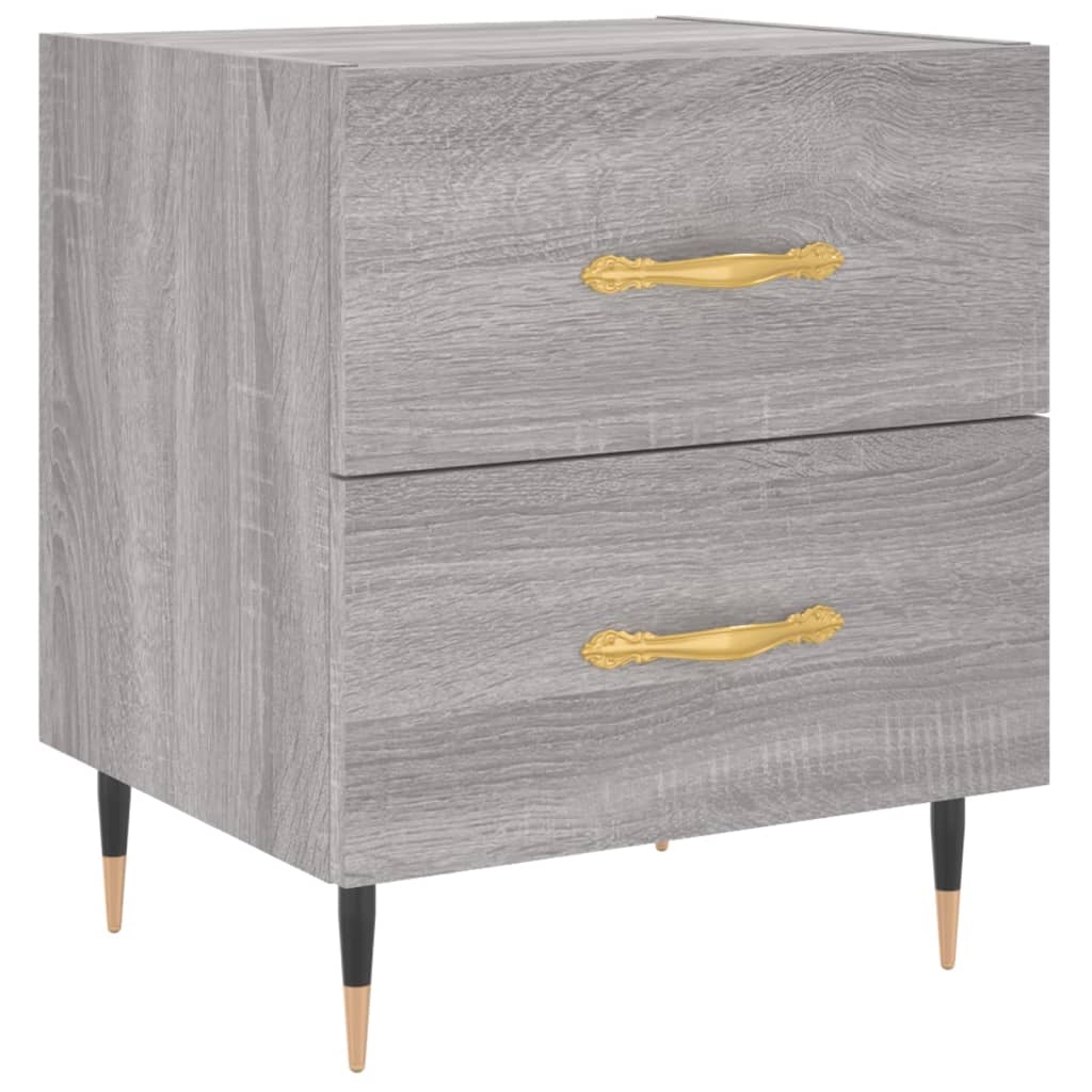 Nachtkastje 40x35x47,5 cm bewerkt hout grijs sonoma eikenkleur is nu te koop bij PeponiXL, paradijselijk wonen!