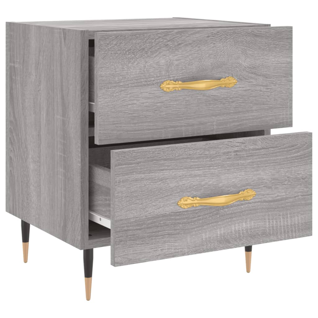 Nachtkastje 40x35x47,5 cm bewerkt hout grijs sonoma eikenkleur is nu te koop bij PeponiXL, paradijselijk wonen!