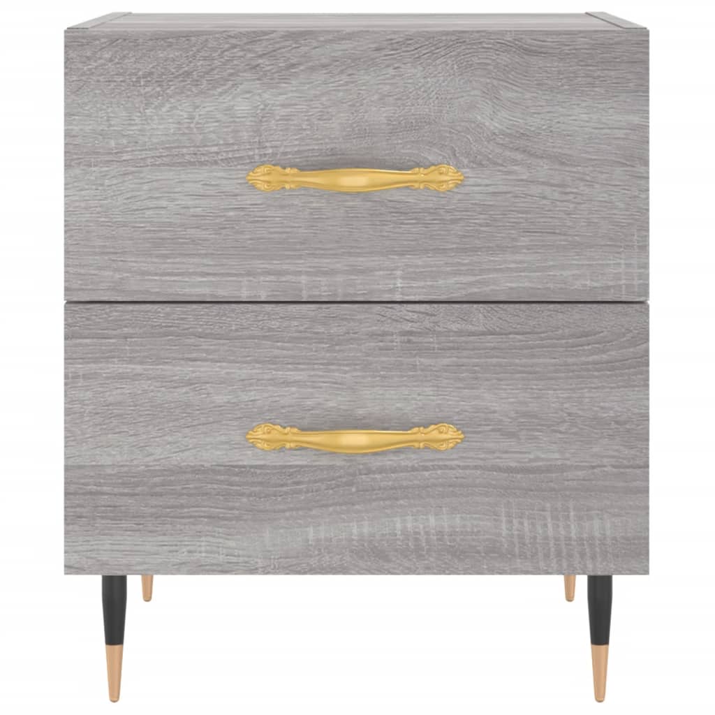 Nachtkastje 40x35x47,5 cm bewerkt hout grijs sonoma eikenkleur is nu te koop bij PeponiXL, paradijselijk wonen!