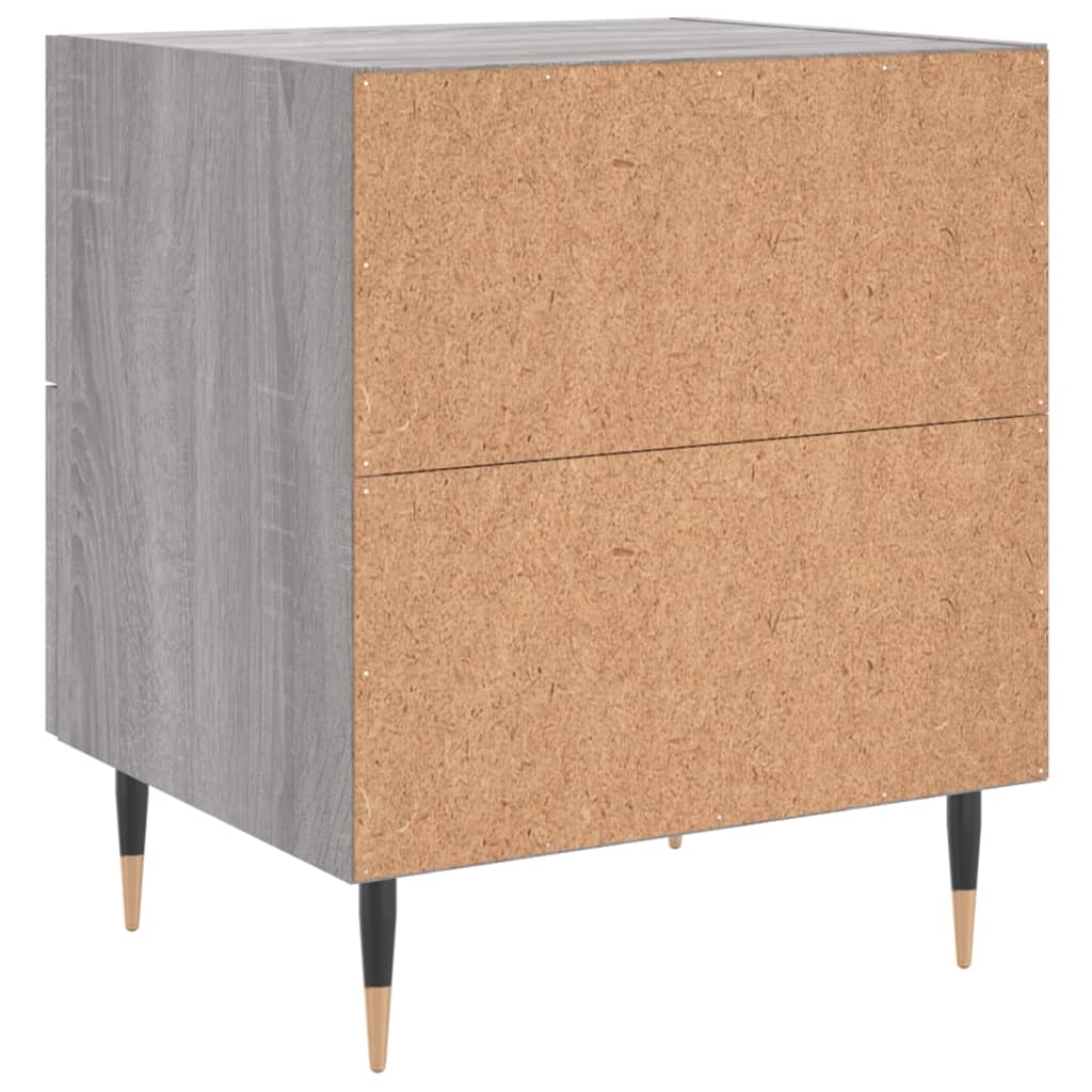 Nachtkastje 40x35x47,5 cm bewerkt hout grijs sonoma eikenkleur is nu te koop bij PeponiXL, paradijselijk wonen!