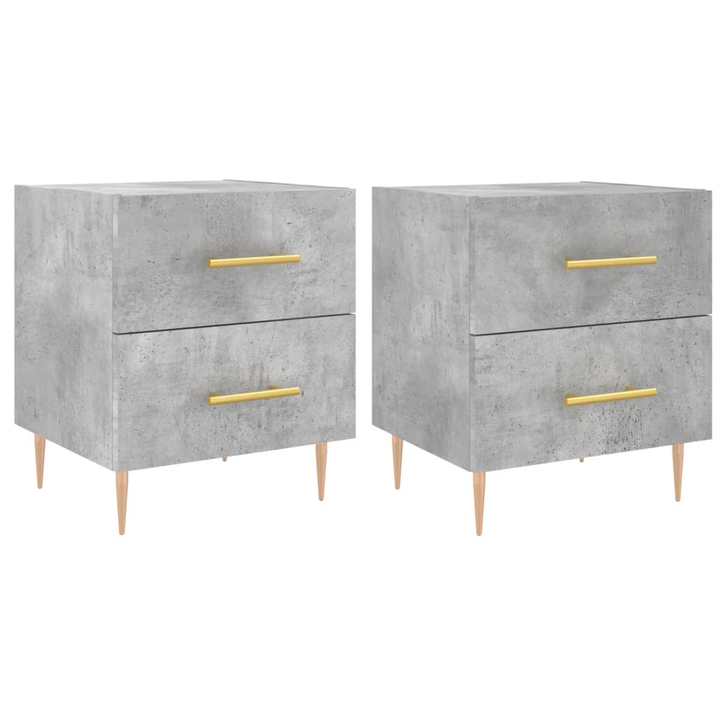 Nachtkastjes 2 st 40x35x47,5 cm bewerkt hout betongrijs is nu te koop bij PeponiXL, paradijselijk wonen!