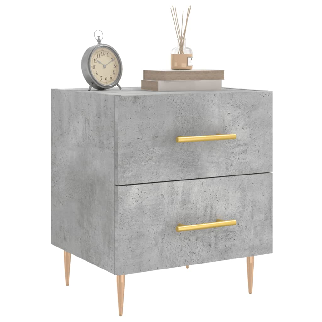 Nachtkastjes 2 st 40x35x47,5 cm bewerkt hout betongrijs is nu te koop bij PeponiXL, paradijselijk wonen!