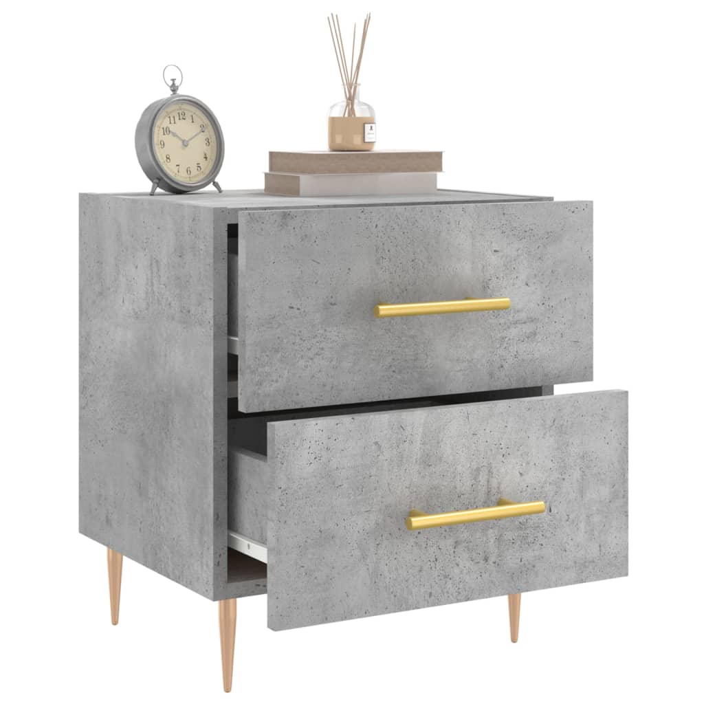 Nachtkastjes 2 st 40x35x47,5 cm bewerkt hout betongrijs is nu te koop bij PeponiXL, paradijselijk wonen!