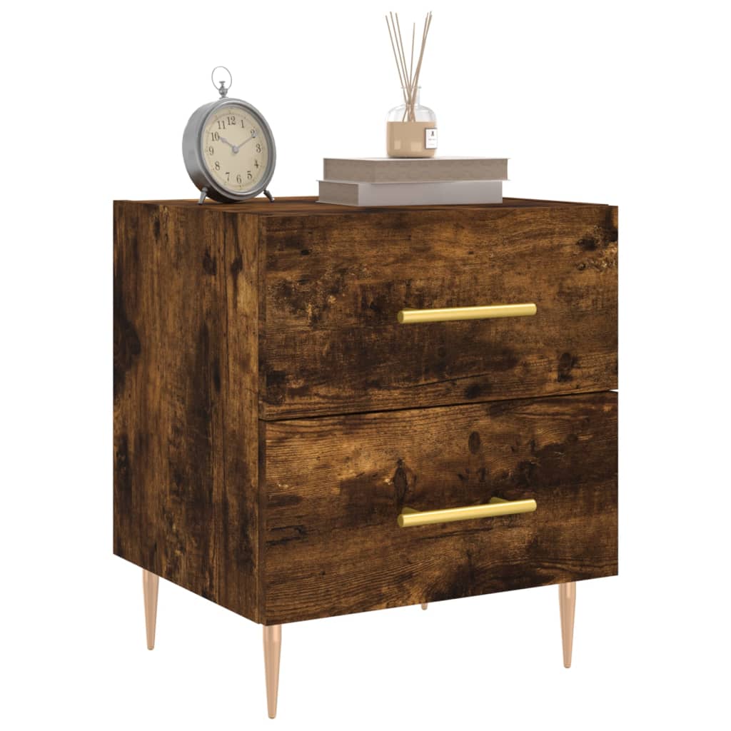 Nachtkastjes 2 st 40x35x47,5 cm bewerkt hout gerookt eikenkleur is nu te koop bij PeponiXL, paradijselijk wonen!