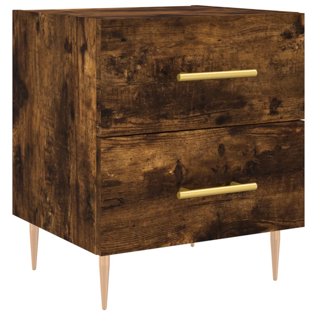 Nachtkastjes 2 st 40x35x47,5 cm bewerkt hout gerookt eikenkleur is nu te koop bij PeponiXL, paradijselijk wonen!