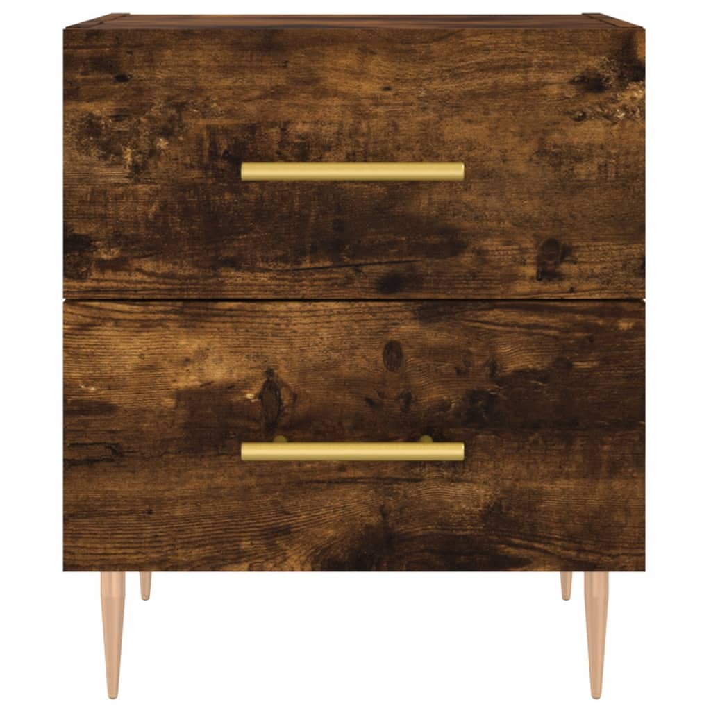 Nachtkastjes 2 st 40x35x47,5 cm bewerkt hout gerookt eikenkleur is nu te koop bij PeponiXL, paradijselijk wonen!