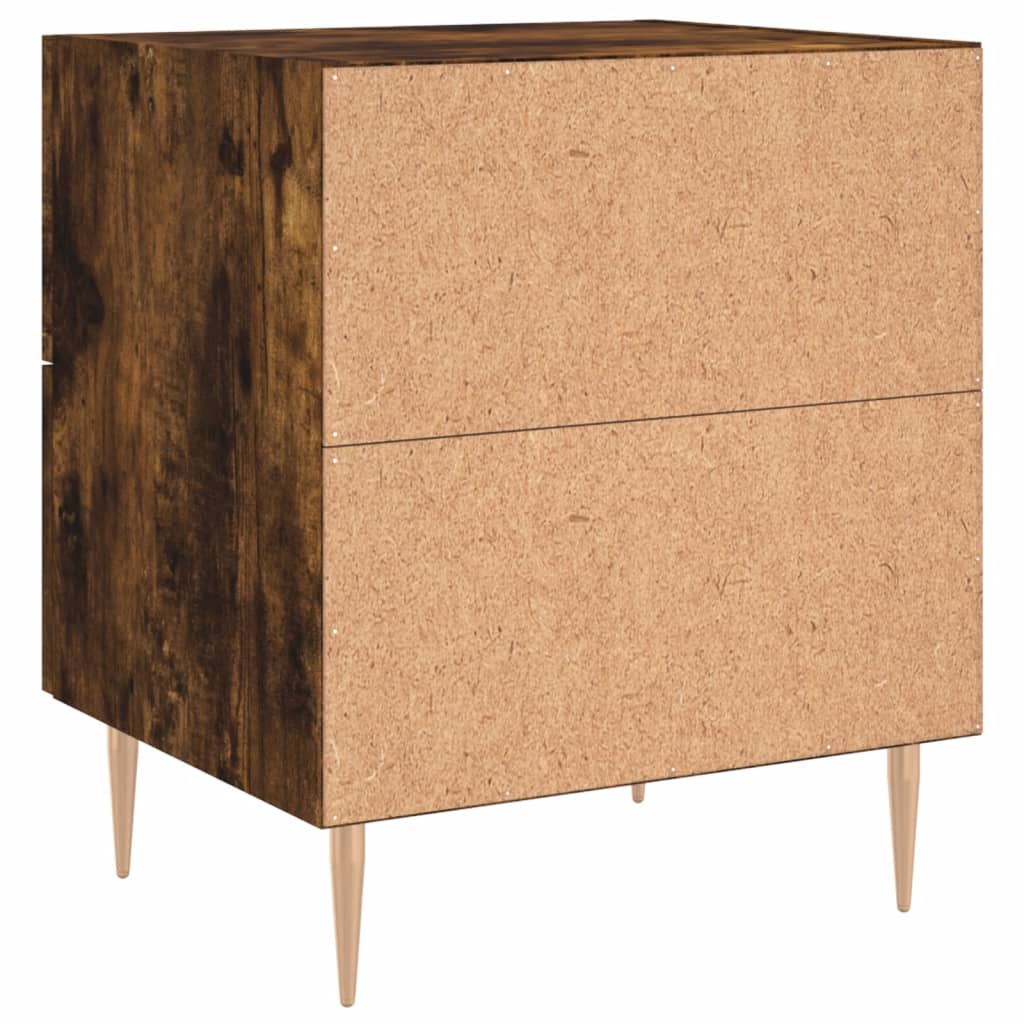 Nachtkastjes 2 st 40x35x47,5 cm bewerkt hout gerookt eikenkleur is nu te koop bij PeponiXL, paradijselijk wonen!
