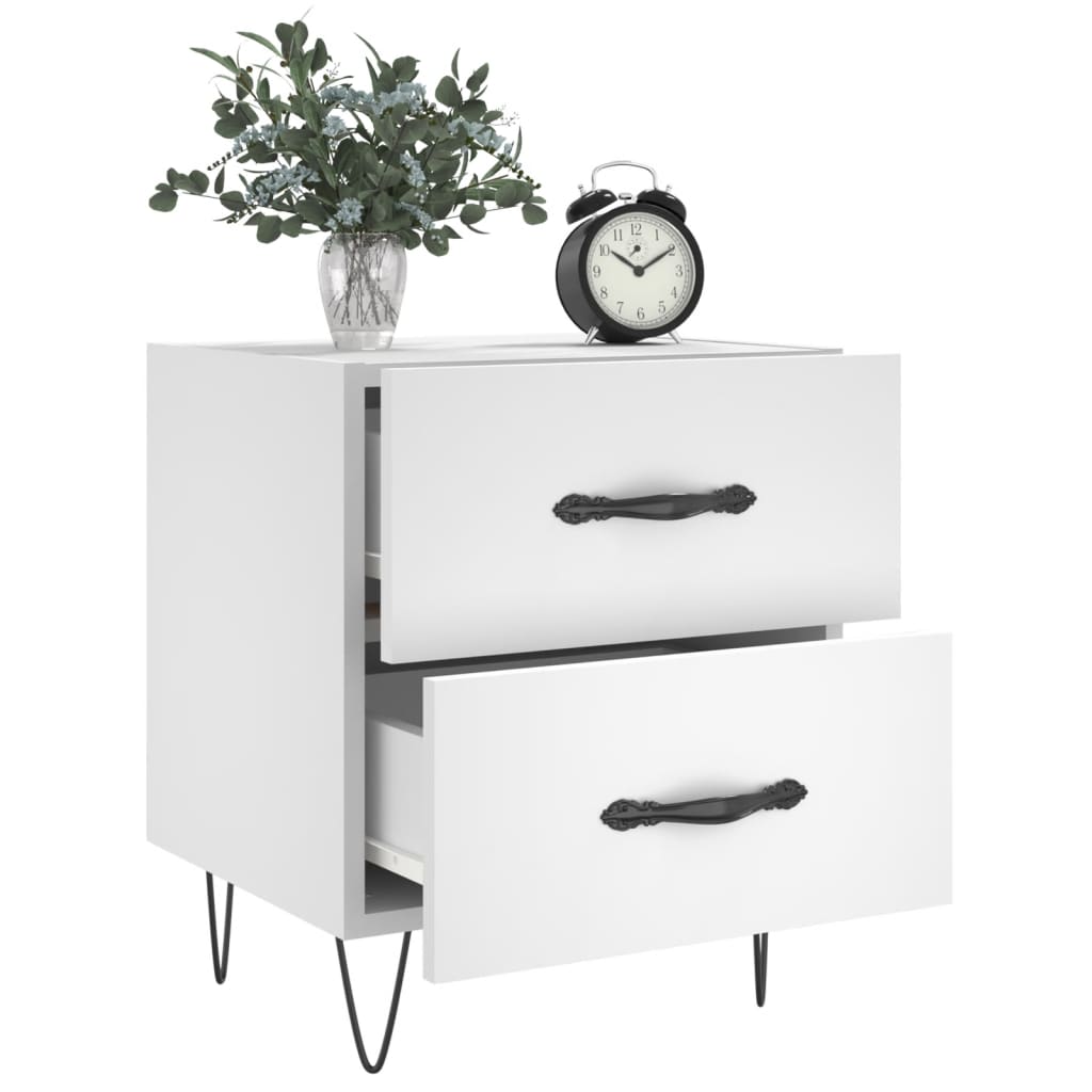 Nachtkastjes 2 st 40x35x47,5 cm bewerkt hout wit is nu te koop bij PeponiXL, paradijselijk wonen!