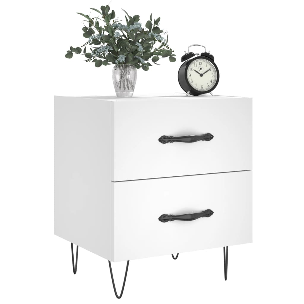 Nachtkastjes 2 st 40x35x47,5 cm bewerkt hout wit is nu te koop bij PeponiXL, paradijselijk wonen!