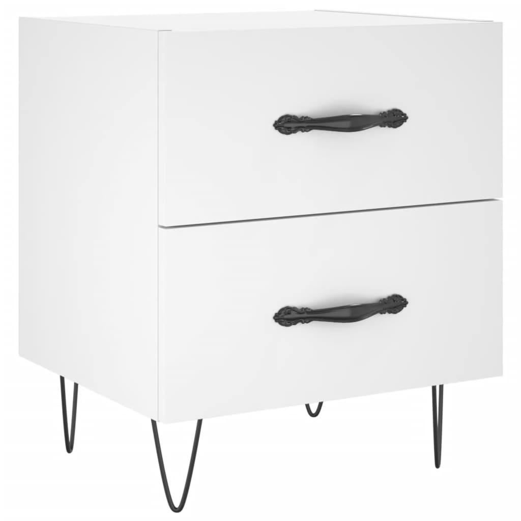 Nachtkastjes 2 st 40x35x47,5 cm bewerkt hout wit is nu te koop bij PeponiXL, paradijselijk wonen!