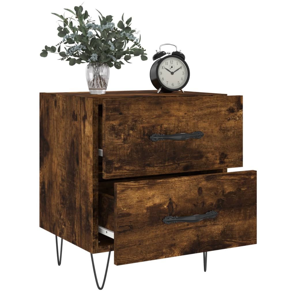 Nachtkastjes 2 st 40x35x47,5 cm bewerkt hout gerookt eikenkleur is nu te koop bij PeponiXL, paradijselijk wonen!