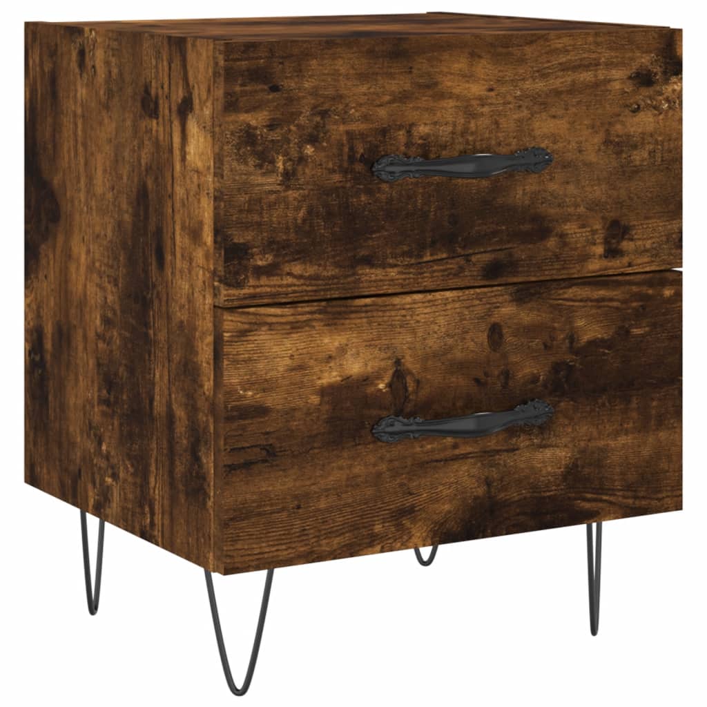 Nachtkastjes 2 st 40x35x47,5 cm bewerkt hout gerookt eikenkleur is nu te koop bij PeponiXL, paradijselijk wonen!