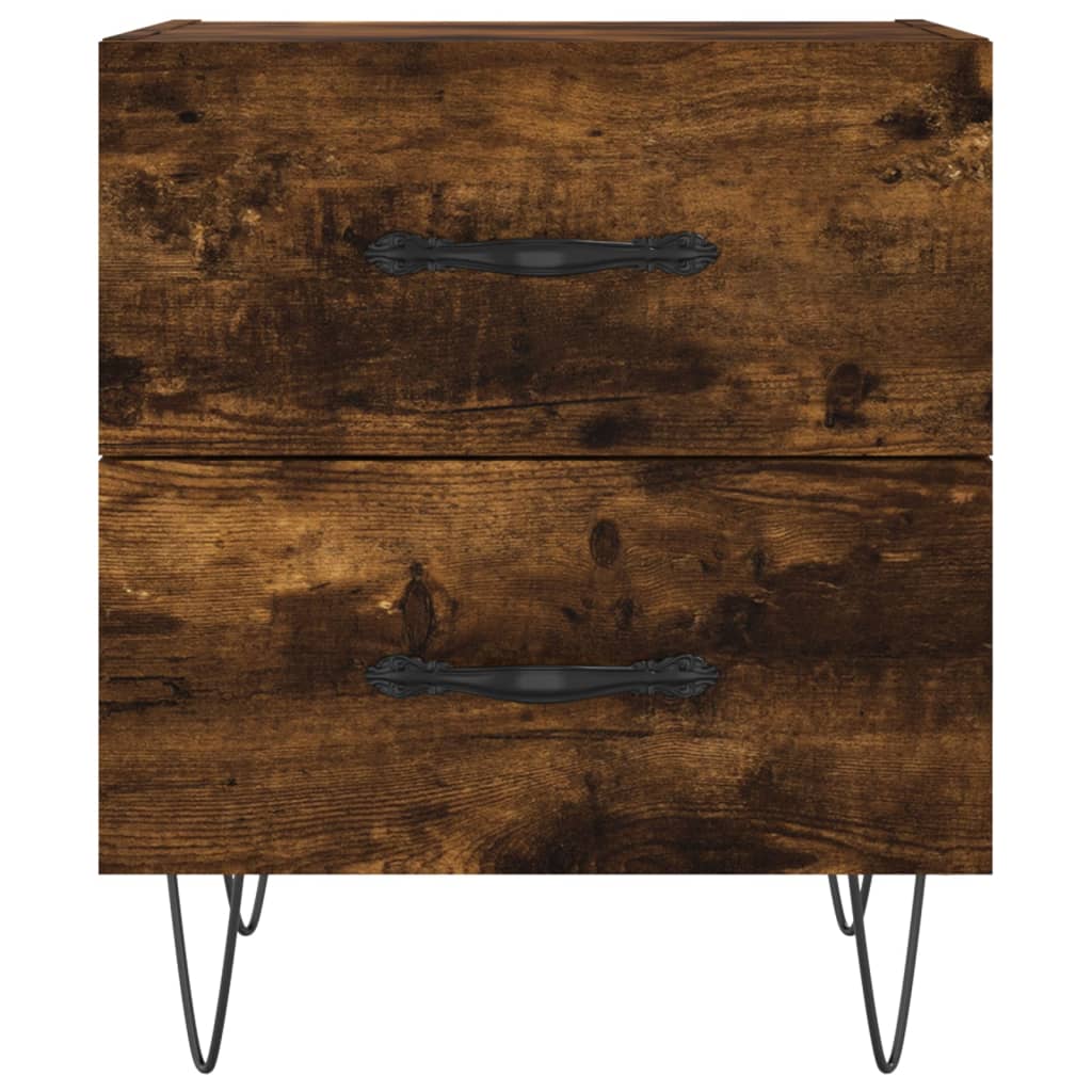 Nachtkastjes 2 st 40x35x47,5 cm bewerkt hout gerookt eikenkleur is nu te koop bij PeponiXL, paradijselijk wonen!