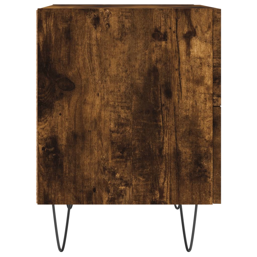 Nachtkastjes 2 st 40x35x47,5 cm bewerkt hout gerookt eikenkleur is nu te koop bij PeponiXL, paradijselijk wonen!