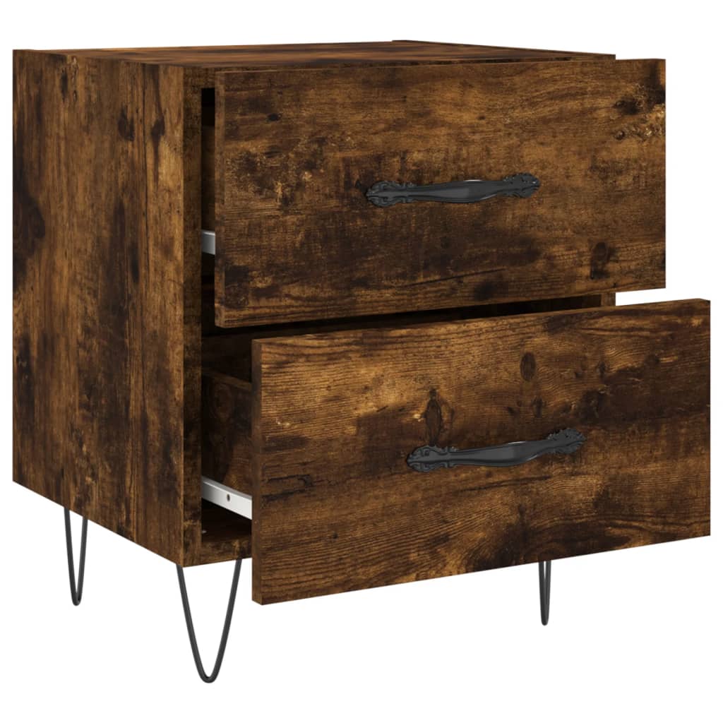 Nachtkastjes 2 st 40x35x47,5 cm bewerkt hout gerookt eikenkleur is nu te koop bij PeponiXL, paradijselijk wonen!