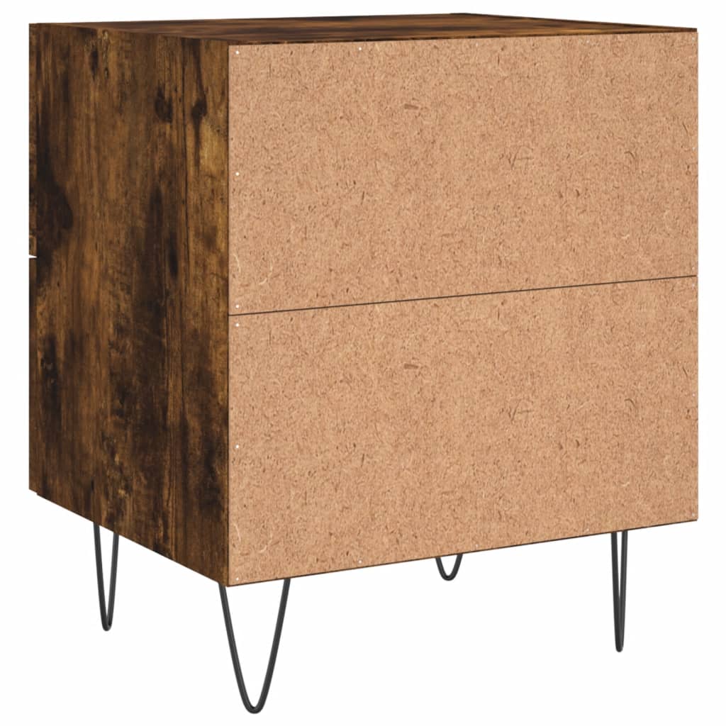 Nachtkastjes 2 st 40x35x47,5 cm bewerkt hout gerookt eikenkleur is nu te koop bij PeponiXL, paradijselijk wonen!