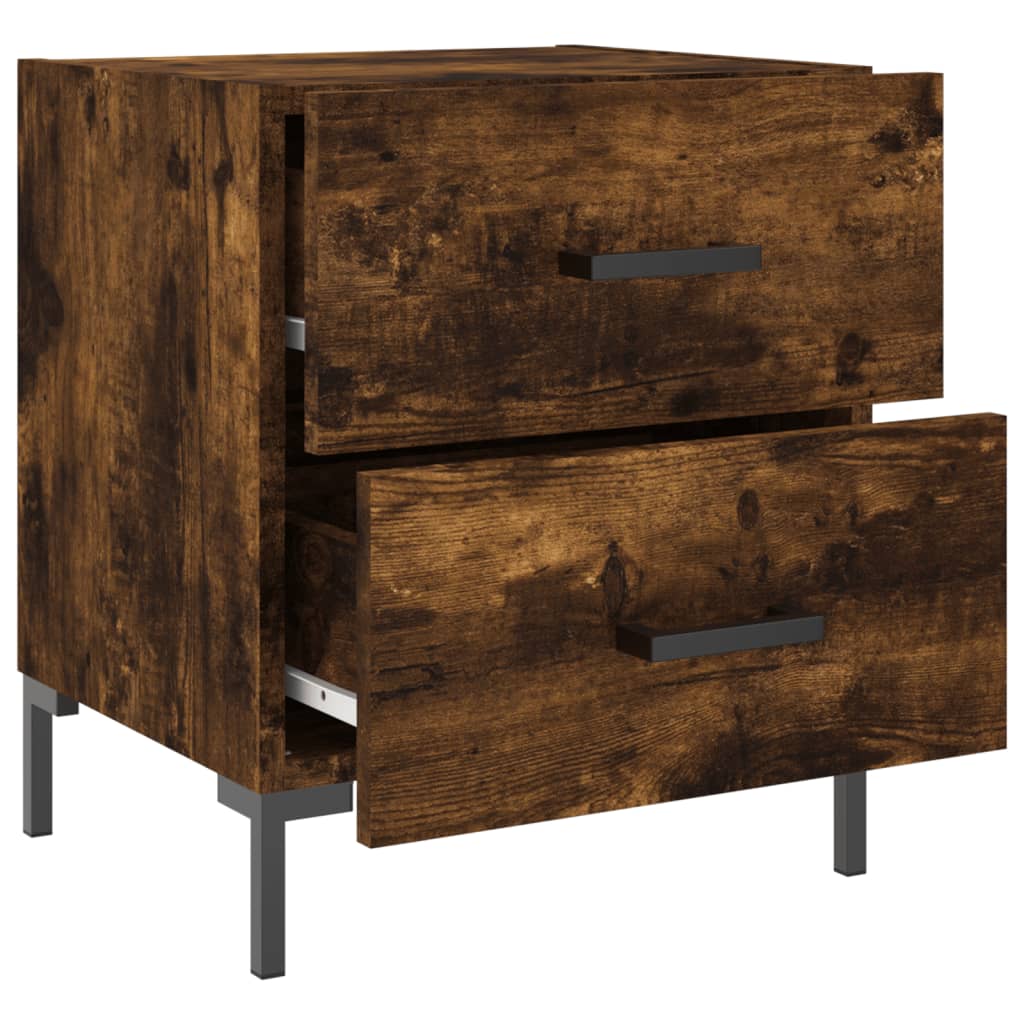 Nachtkastje 40x35x47,5 cm bewerkt hout gerookt eikenkleurig is nu te koop bij PeponiXL, paradijselijk wonen!