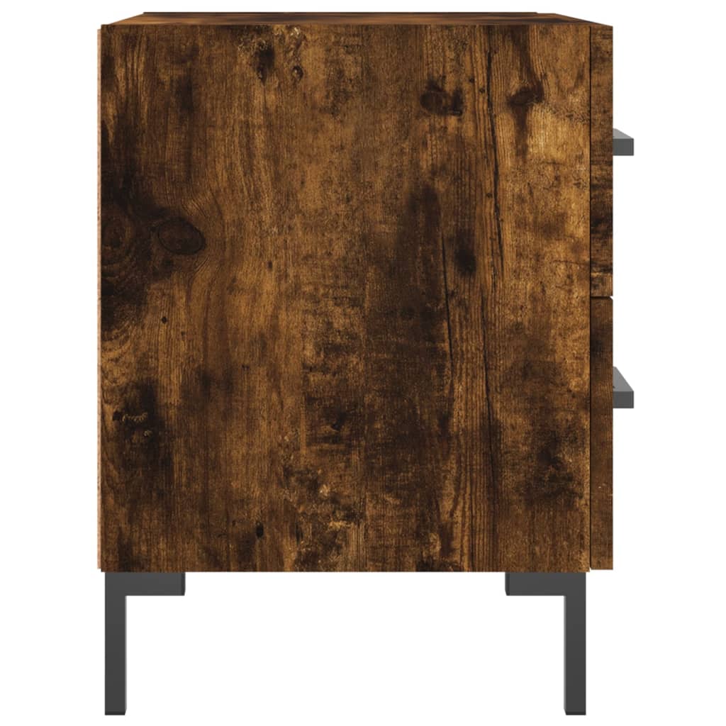 Nachtkastje 40x35x47,5 cm bewerkt hout gerookt eikenkleurig is nu te koop bij PeponiXL, paradijselijk wonen!