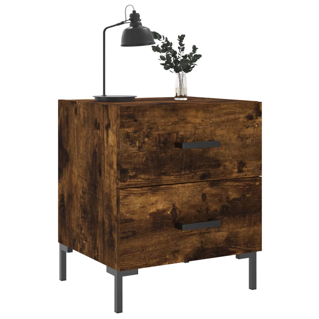 Nachtkastjes 2 st 40x35x47,5 cm bewerkt hout gerookt eikenkleur is nu te koop bij PeponiXL, paradijselijk wonen!