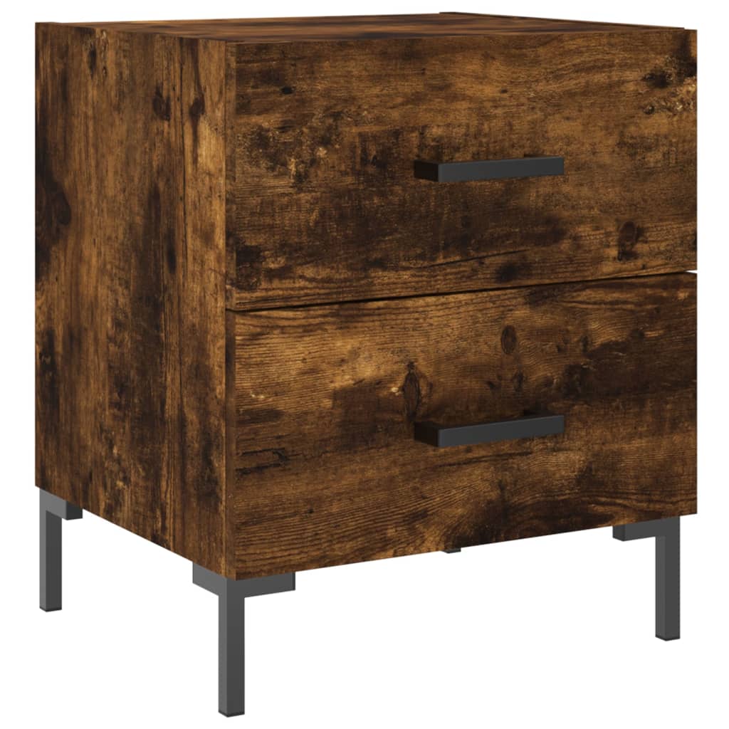 Nachtkastjes 2 st 40x35x47,5 cm bewerkt hout gerookt eikenkleur is nu te koop bij PeponiXL, paradijselijk wonen!