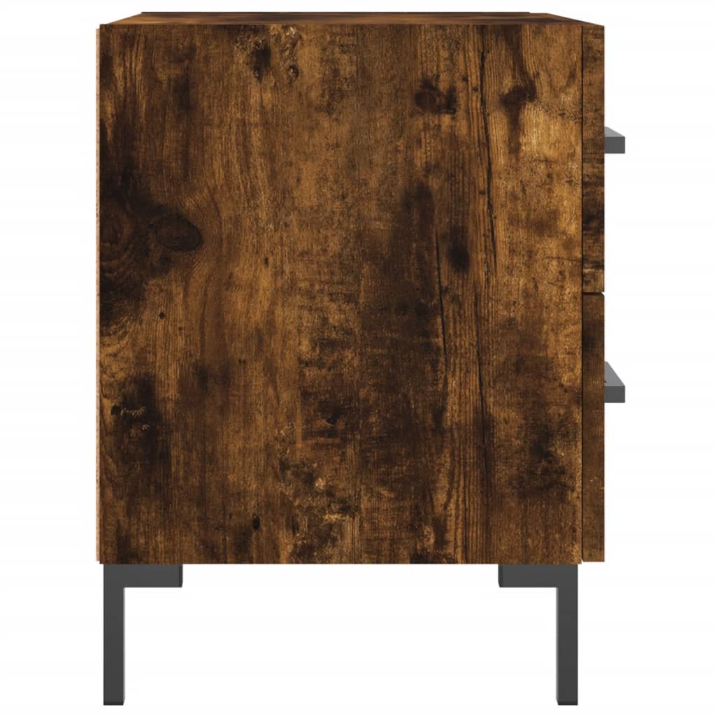 Nachtkastjes 2 st 40x35x47,5 cm bewerkt hout gerookt eikenkleur is nu te koop bij PeponiXL, paradijselijk wonen!