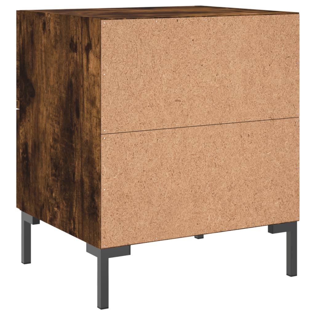 Nachtkastjes 2 st 40x35x47,5 cm bewerkt hout gerookt eikenkleur is nu te koop bij PeponiXL, paradijselijk wonen!