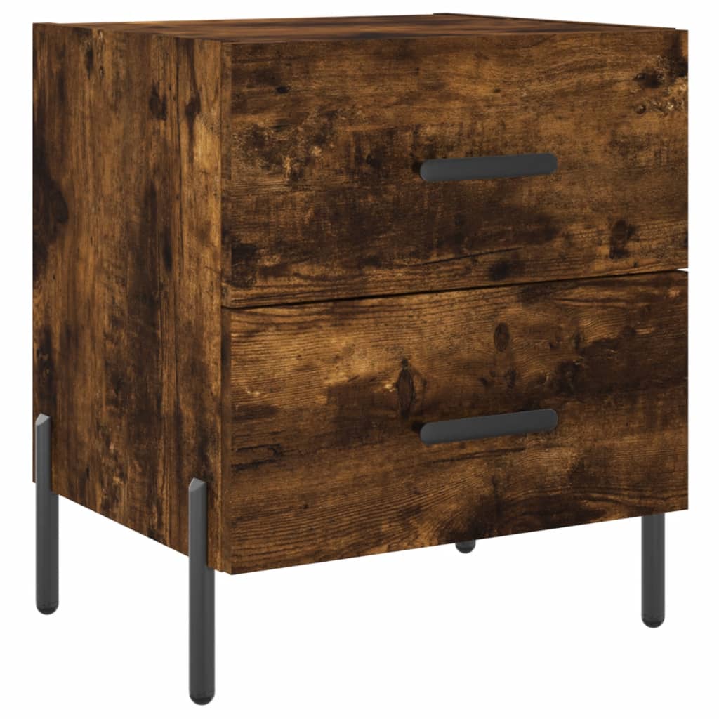 Nachtkastjes 2 st 40x35x47,5 cm bewerkt hout gerookt eikenkleur is nu te koop bij PeponiXL, paradijselijk wonen!
