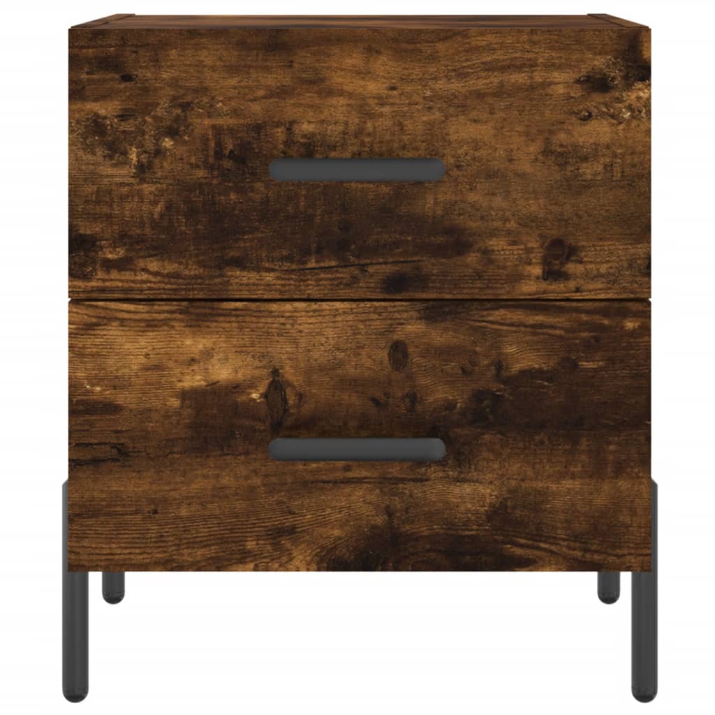 Nachtkastjes 2 st 40x35x47,5 cm bewerkt hout gerookt eikenkleur is nu te koop bij PeponiXL, paradijselijk wonen!