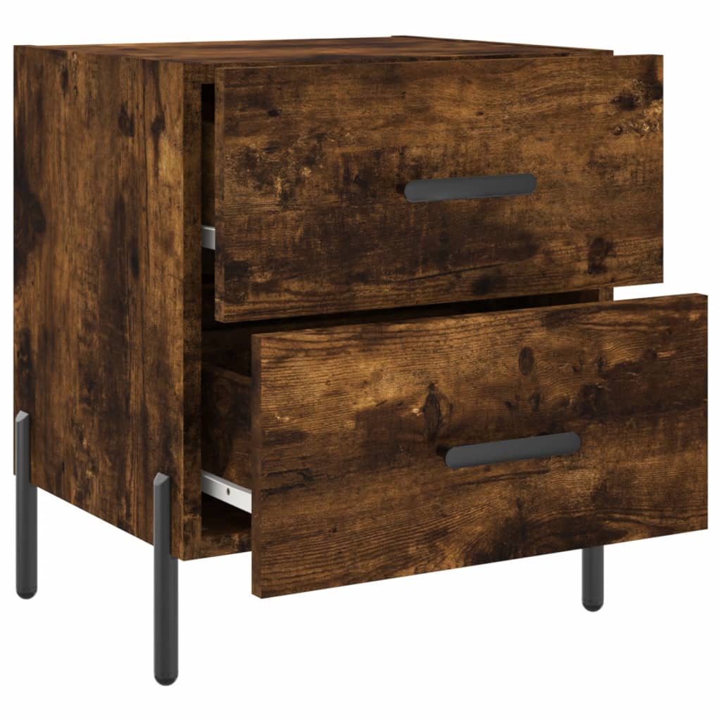 Nachtkastjes 2 st 40x35x47,5 cm bewerkt hout gerookt eikenkleur is nu te koop bij PeponiXL, paradijselijk wonen!