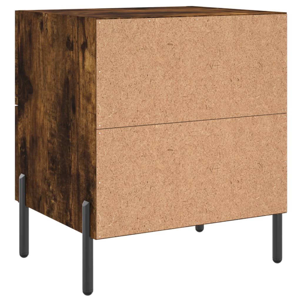 Nachtkastjes 2 st 40x35x47,5 cm bewerkt hout gerookt eikenkleur is nu te koop bij PeponiXL, paradijselijk wonen!
